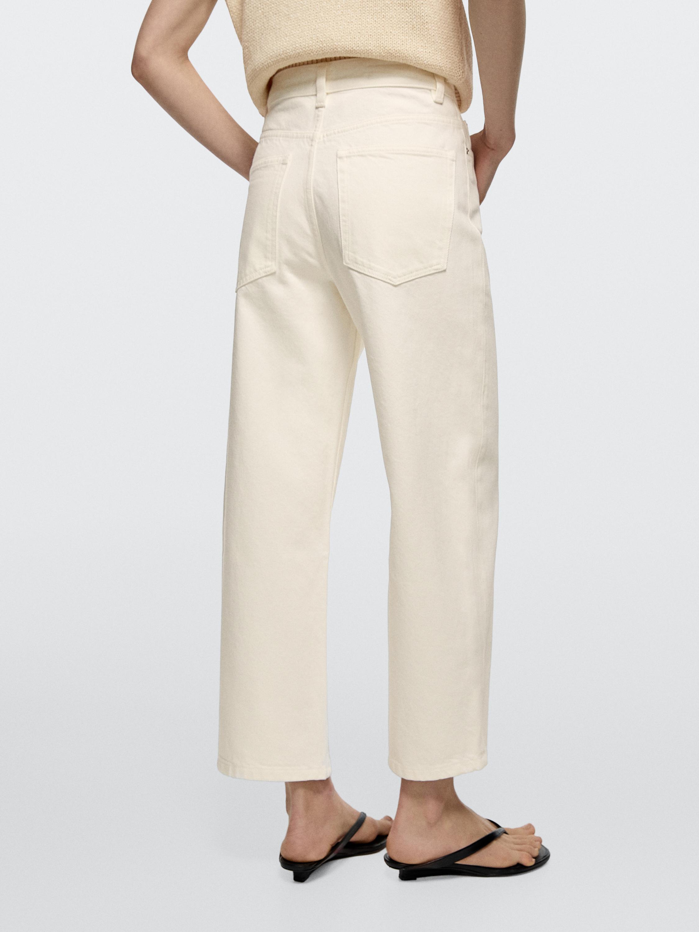 Jean wide leg cropped taille moyenne